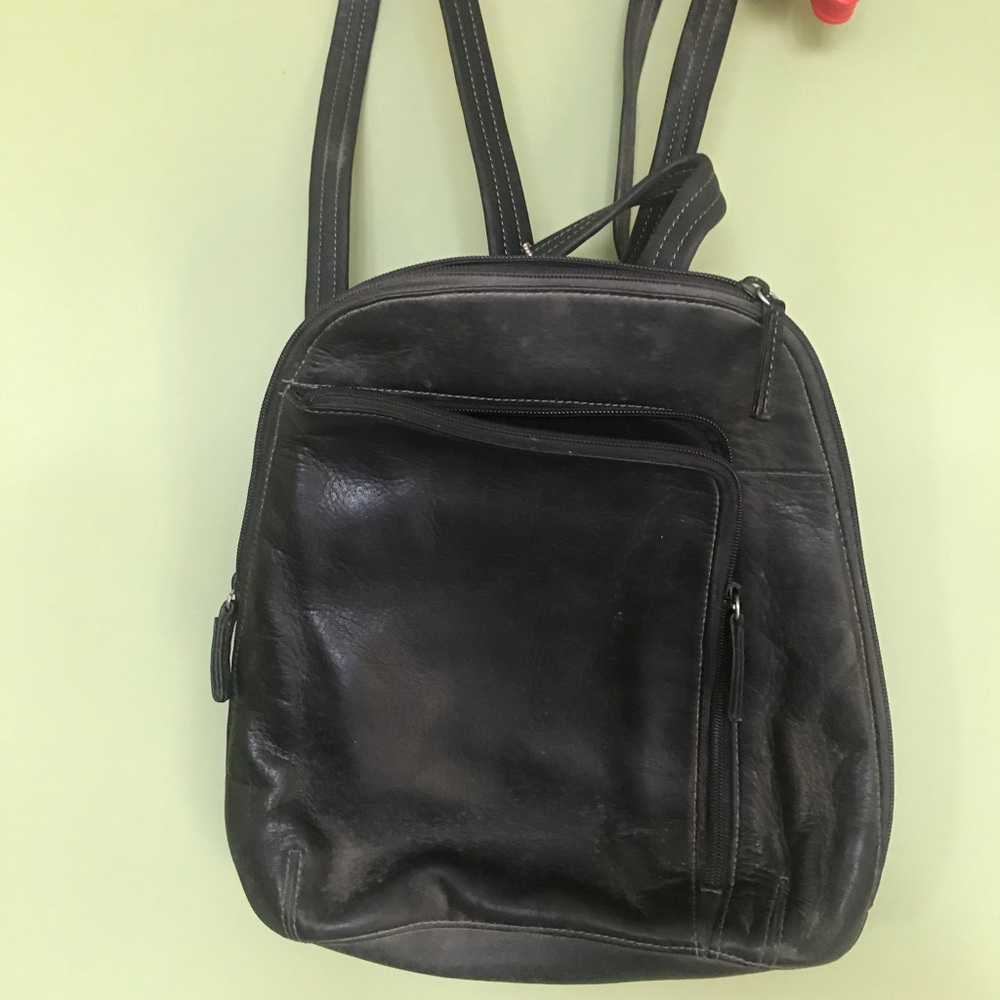 Black leather tignanello backpack